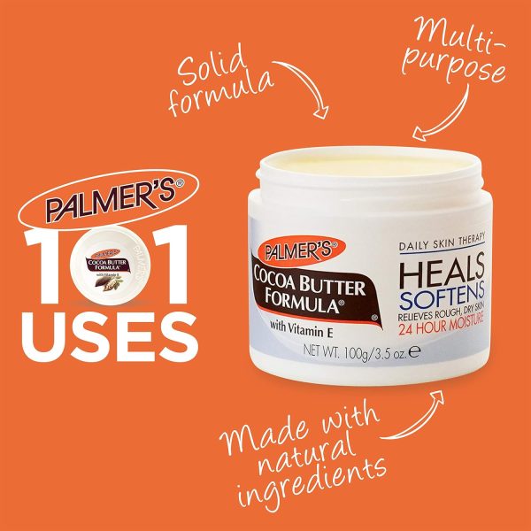⁦Palmer's Cocoa Butter Formula Daily Skin Therapy Solid Lotion with Vitamin E, Body Moisturizer for Extremely Dry Skin, Softens and Soothes, 7.25 Ounces (Pack of 3)⁩ - الصورة ⁦6⁩