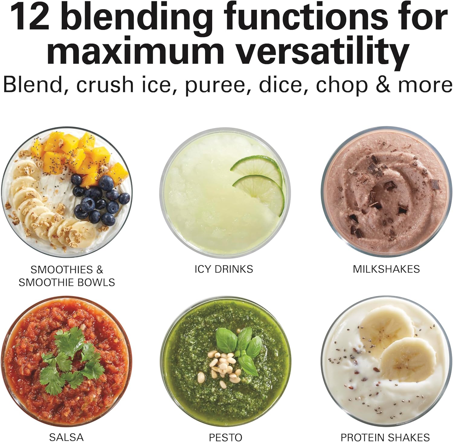 Hamilton Beach Power Elite Blender with 12 Functions for Puree, Ice Crush, Shakes and Smoothies and 40 Oz BPA Free Glass Jar, Black and Stainless Steel (58148A) 6 Hamilton Beach Power Elite Blender with 12 Functions for Puree, Ice Crush, Shakes and Smoothies and 40 Oz BPA Free Glass Jar, Black and Stainless Steel (58148A) - الصورة 6