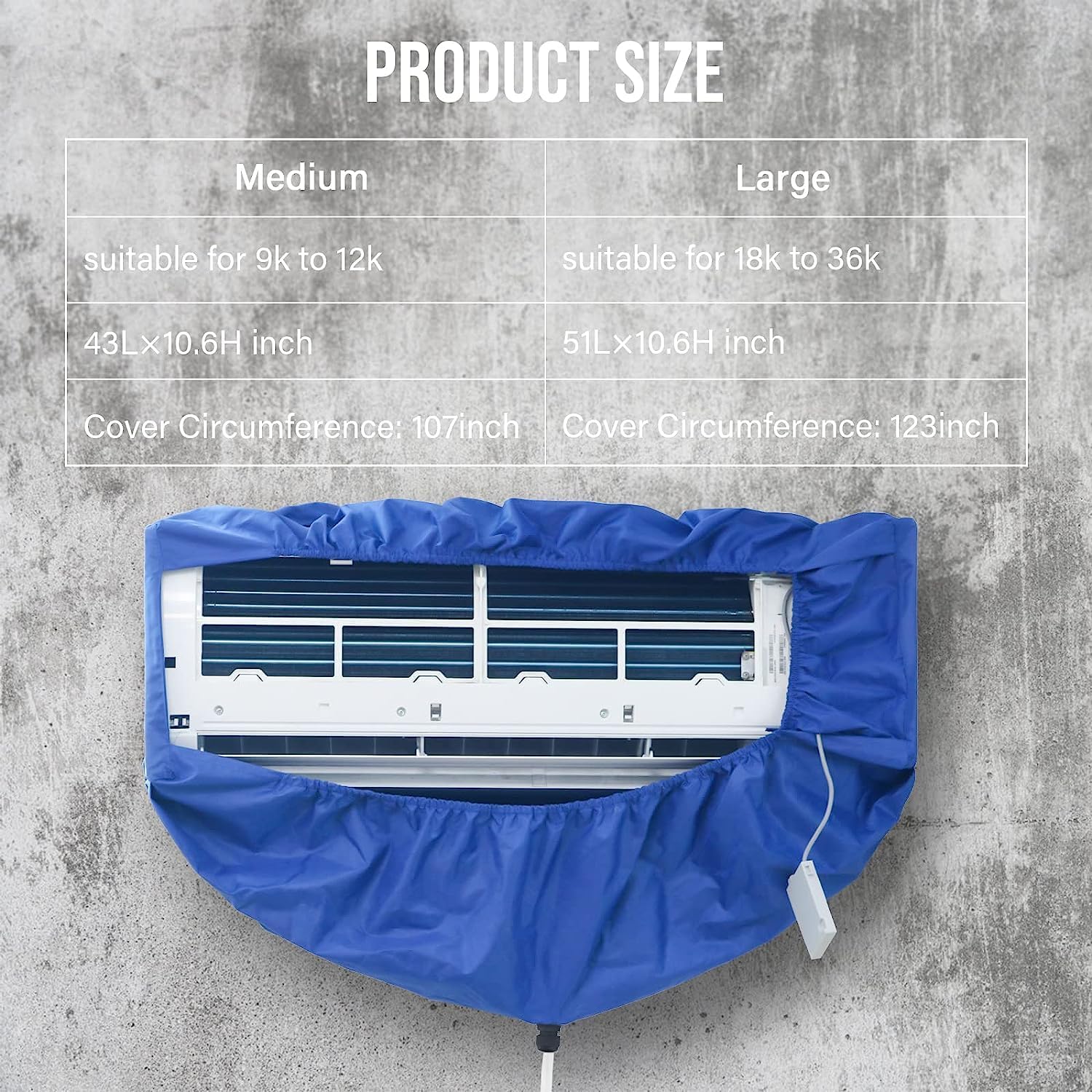 YLmeet Air conditioner cleaning cover, air conditioner water catch bag, waterproof cover air conditioner, air conditioner cleaning tool with 2.8m water hose (Large) 4 YLmeet Air conditioner cleaning cover, air conditioner water catch bag, waterproof cover air conditioner, air conditioner cleaning tool with 2.8m water hose (Large) - الصورة 4