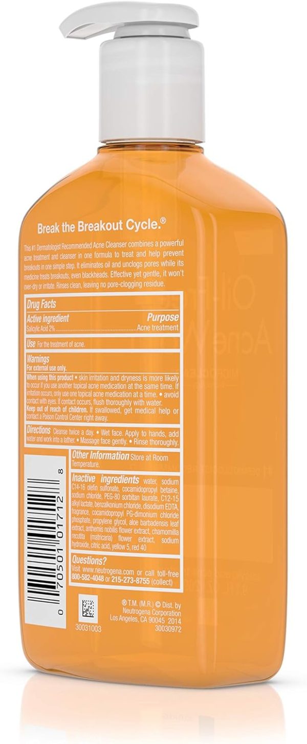 ⁦Neutrogena Acne Wash, Oil-Free, 9.1 Oz.⁩ - الصورة ⁦5⁩