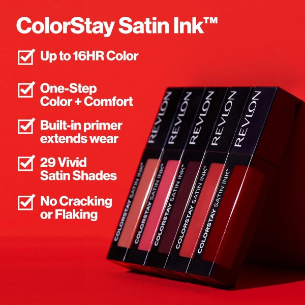 ⁦Revlon ColorStay Satin Ink Liquid Lipstick - Silky Sienna⁩ - الصورة ⁦3⁩