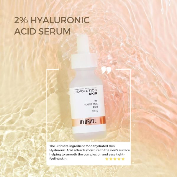 ⁦Revolution Skincare London Beauty Hyaluronic Acid Serum, Plumps, Softens and Hydrates Skin, 2% Solution, Lightweight Face Fragrance Free, 30 ml⁩ - الصورة ⁦5⁩