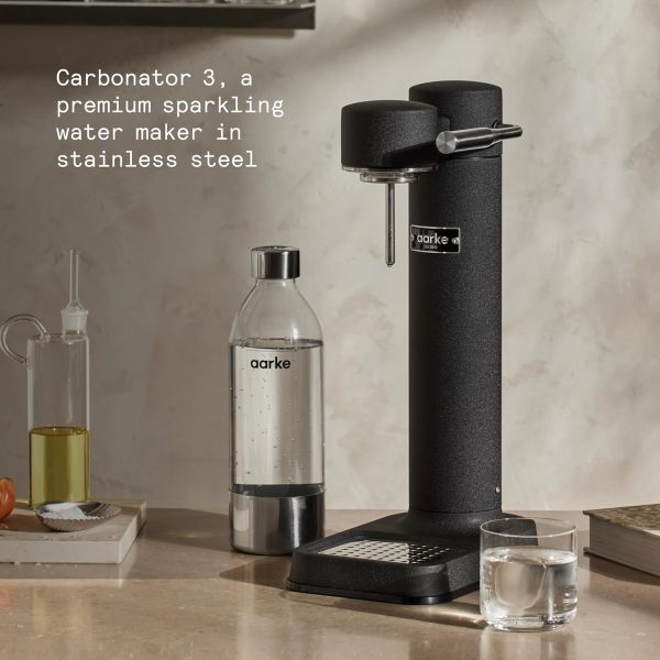 ⁦Aarke - Carbonator III Premium Carbonator/Sparkling & Seltzer Water Maker with PET Bottle (Matte Black), AAC3-Black⁩ - الصورة ⁦3⁩