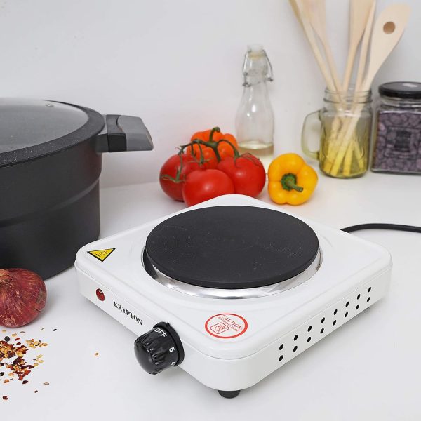 ⁦Krypton Single Solid Hot Plate, 1000W, White'⁩ - الصورة ⁦3⁩