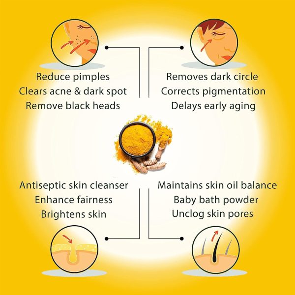 ⁦PureBellissimo Turmeric Skin Brightening Scrub for Dark Spots, Dark Inner Thighs Bikini Area Underarms, Natural Exfoliating Turmeric Face Scrub ALL NATURAL 10OZ⁩ - الصورة ⁦6⁩