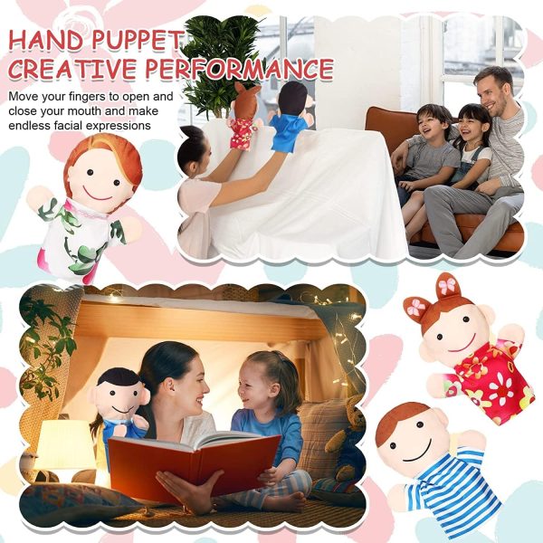 ⁦XICEN 6 Pcs Family Style Hand Puppets Soft Plush Puppets Family Members Hand Puppets Cute Toys for Teachers Parents Shows Story Time Playtime Schools, Grandparents, Mom, Dad, Brother, Sister⁩ - الصورة ⁦6⁩