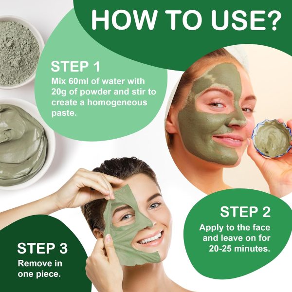 ⁦ANTI POLLUTION TRANSLUCENT ALGINATE FACIAL PEEL-OFF MASK - DETOX POWDER CLEANSING BLACKHEAD ACNE DEEP PORE CLEANSING AIR POLLUTION IMPURITIES TOXINS 10 TREATMENTS 200g/0.44lbs/7.05oz (FLOWER PETALS)⁩ - الصورة ⁦5⁩