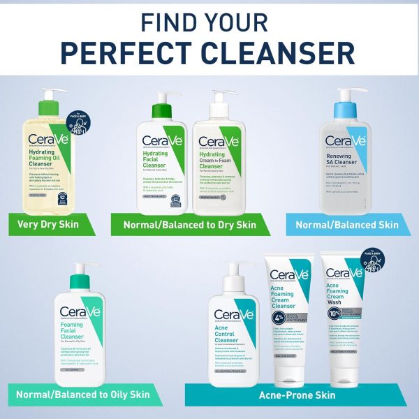 ⁦CeraVe Hydrating Foaming Oil Cleanser | Moisturizing Oil Cleanser for Face & Body | Squalane Oil + Hyaluronic Acid + Ceramides | For Dry to Very Dry Skin | Fragrance Free & Residue Free | 19 FL Oz⁩ - الصورة ⁦9⁩