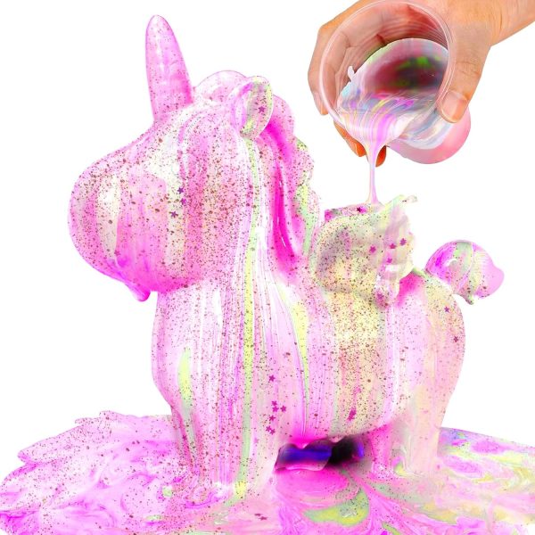 ⁦Beauenty Unicorn Paint Pouring Art Kit，Luminous Toy，Craft Kit Suitable for Children Aged 6-12，Girls and Boys, Children's Birthday Gift Toy, 4 5 6 7 8 9 10+⁩ - الصورة ⁦3⁩