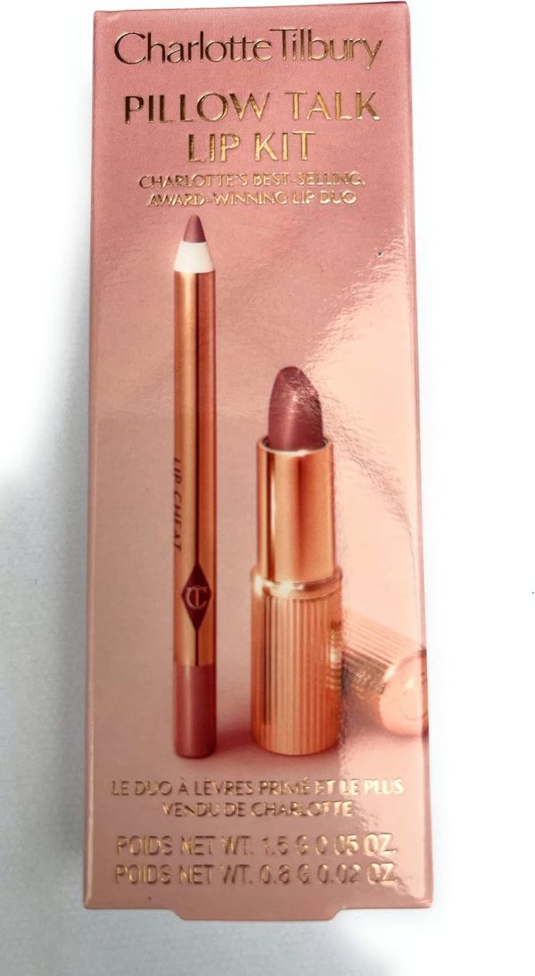 Charlotte Tilbury Pillow Talk Lip Kit - Matte Revolution Lipstick 1.5g Lip Cheat Liner 0.8g