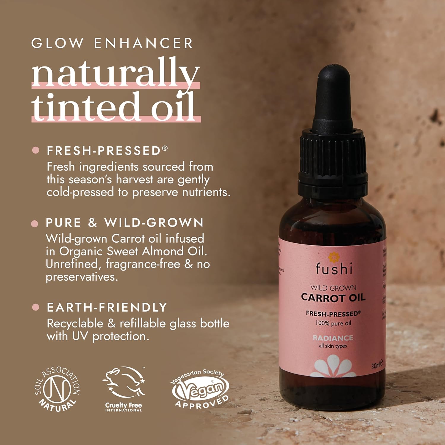 Fushi Carrot Oil 30ml Fresh-Pressed Rich in Beta Carotene Best for Sun Damage Skin, Parched Skin & Fine Lines, Vitamins A, B, C, D and E and essential fatty acids Manufactured in the UK 3 Fushi Carrot Oil 30ml Fresh-Pressed Rich in Beta Carotene Best for Sun Damage Skin, Parched Skin & Fine Lines, Vitamins A, B, C, D and E and essential fatty acids Manufactured in the UK - الصورة 3