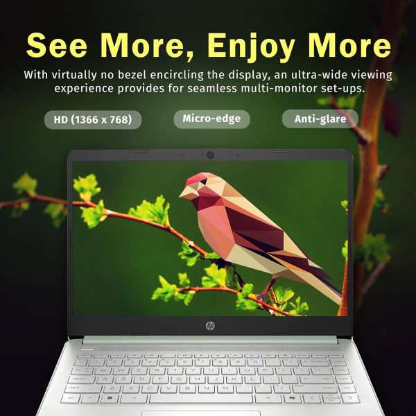 ⁦HP Stream 14" HD Laptop for Student & Business, Intel Processor N150, 8GB RAM, 288GB Storage(128GB UFS+160GB Docking Station Set), Intel Graphics, 1 Year Office 365, Copilot, Wi-Fi 6, Win 11 S, Green⁩ - الصورة ⁦6⁩
