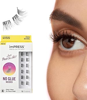 imPRESS KISS Press-On Falsies No- Glue False Eyelash Clusters precision Applicator, 1 Piece, Non Stick, Ergonomic, Easy to use