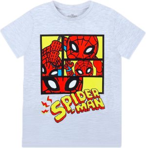 تي شيرت غربي بتصميم مارفل سبايدرمان وأكمام قصيرة للأولاد (عبوة من قطعة واحدة)