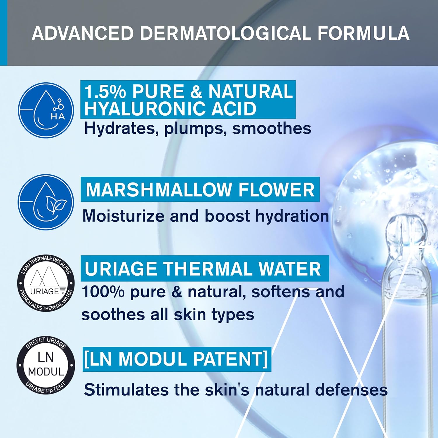 Uriage - Eau Thermale - H.A Booster Serum - 1.5% Pure & Natural Hyaluronic Acid - Hydrates, Plumps, Smooths, Paraben Free, Non-Comedogenic - 30ml 5 Uriage - Eau Thermale - H.A Booster Serum - 1.5% Pure & Natural Hyaluronic Acid - Hydrates, Plumps, Smooths, Paraben Free, Non-Comedogenic - 30ml - الصورة 5