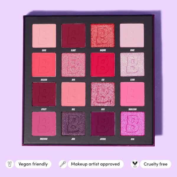 ⁦BEAUTY BAY Berry Colour Eyeshadow Palette - 16 Eye Shadow Shades - Ultra Pigmented Pinks, Purple, Reds, Eye Make-Up - Matte Metallic Shimmer Makeup Set - Vegan And Cruelty-Free⁩ - الصورة ⁦9⁩