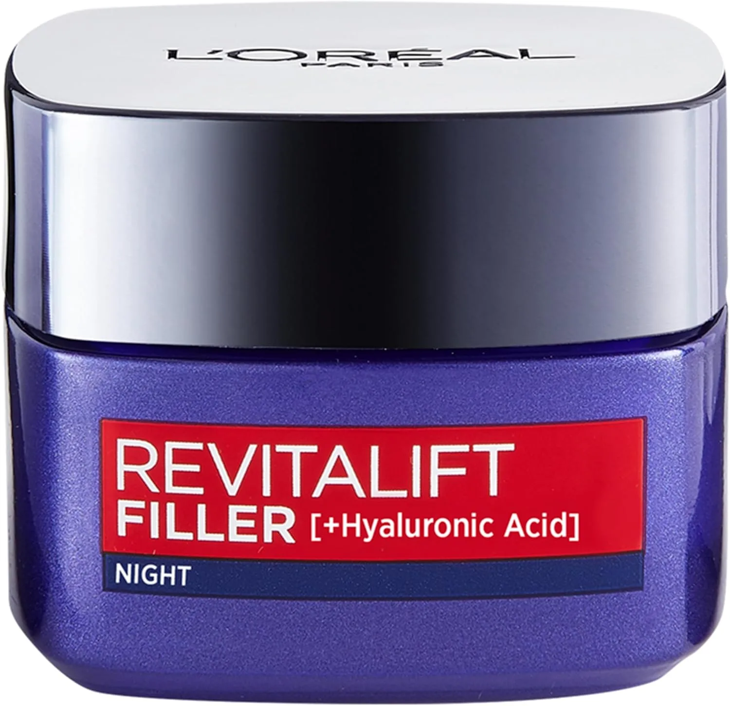 L’Oréal Paris Revitalift Filler Replumping Anti-Ageing Night Cream, Smooth Wrinkles, Moisturise, and Replumps Skin with Micro and Micro-Epidermic Hyaluronic Acid, 50ml