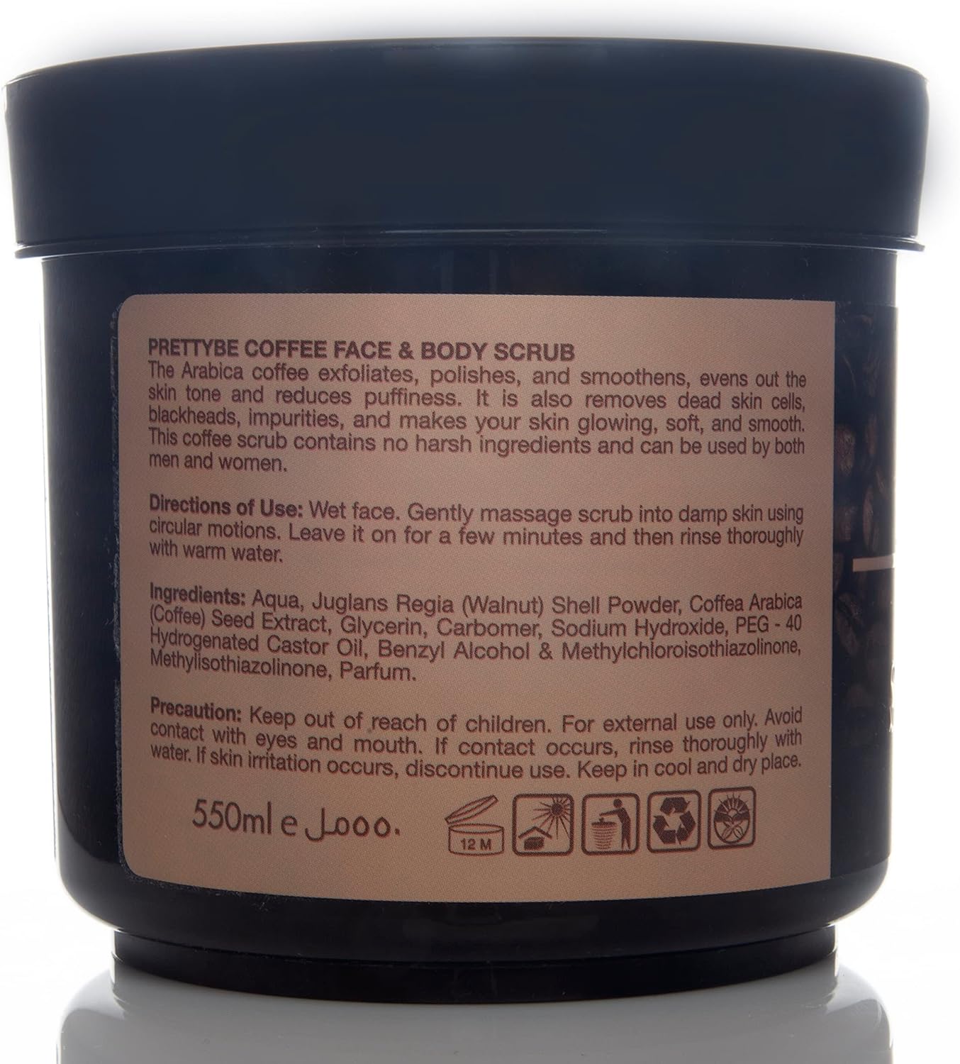 pretty Be Arabica Coffee Scrub, Exfoliates & Smoothens, For Face And Body - 550ml 4 pretty Be Arabica Coffee Scrub, Exfoliates & Smoothens, For Face And Body - 550ml - الصورة 4