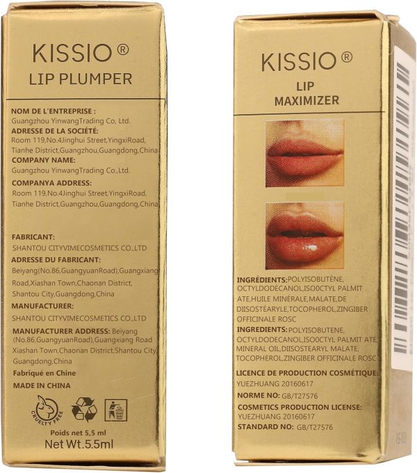 ⁦KISSIO Lip Plumper,Color Lip Plumper Gloss,Lip Enhancer,Plant Extracts Plumping Lip Serum,Moisturizing Lip Gloss for Fuller Lips and Hydrated Beauty Lips 5.5ml,05 Dogwood⁩ - الصورة ⁦5⁩