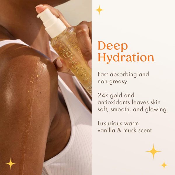 ⁦Kopari Golden Aura Body Oil with 24k Gold & Hyaluronic Acid - Hydrating Formula for Glowing Skin 3.3 oz⁩ - الصورة ⁦2⁩