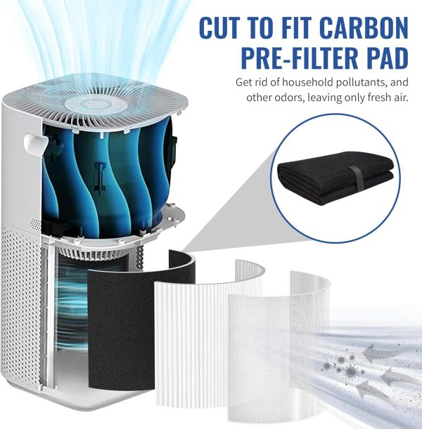 ⁦5mm*40cm*122cm，Universal Cut to Fit Carbon Pad Pre Filter Roll for Air Purifiers Furnace Filters and Air Conditioner Filters,Equipped with self-adhesive⁩ - الصورة ⁦3⁩
