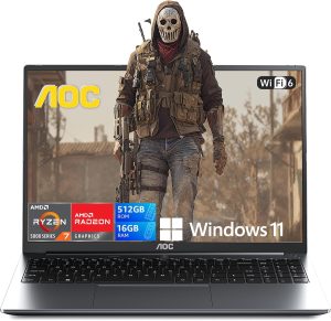 2025 AMD Laptop, 16.1 inch Laptop Computer with AMD Ryzen 7 7735HS Processor (8C/16T, up to 4.75GHz), 16GB DDR5 512GB NVMe SSD Laptop Computer, 16-inch FHD Display, WiFi 6, Backlit KB, Webcam,HDMI