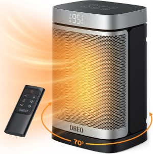 Dreo Space Heater, 3-Mode 3-Speed, 12H Timer, 70° Oscillation, Thermostat, Energy Efficient Electric Ceramic Heating, Overheating-, Tip-Over-Protection, Silent Fan Heater for Home Use