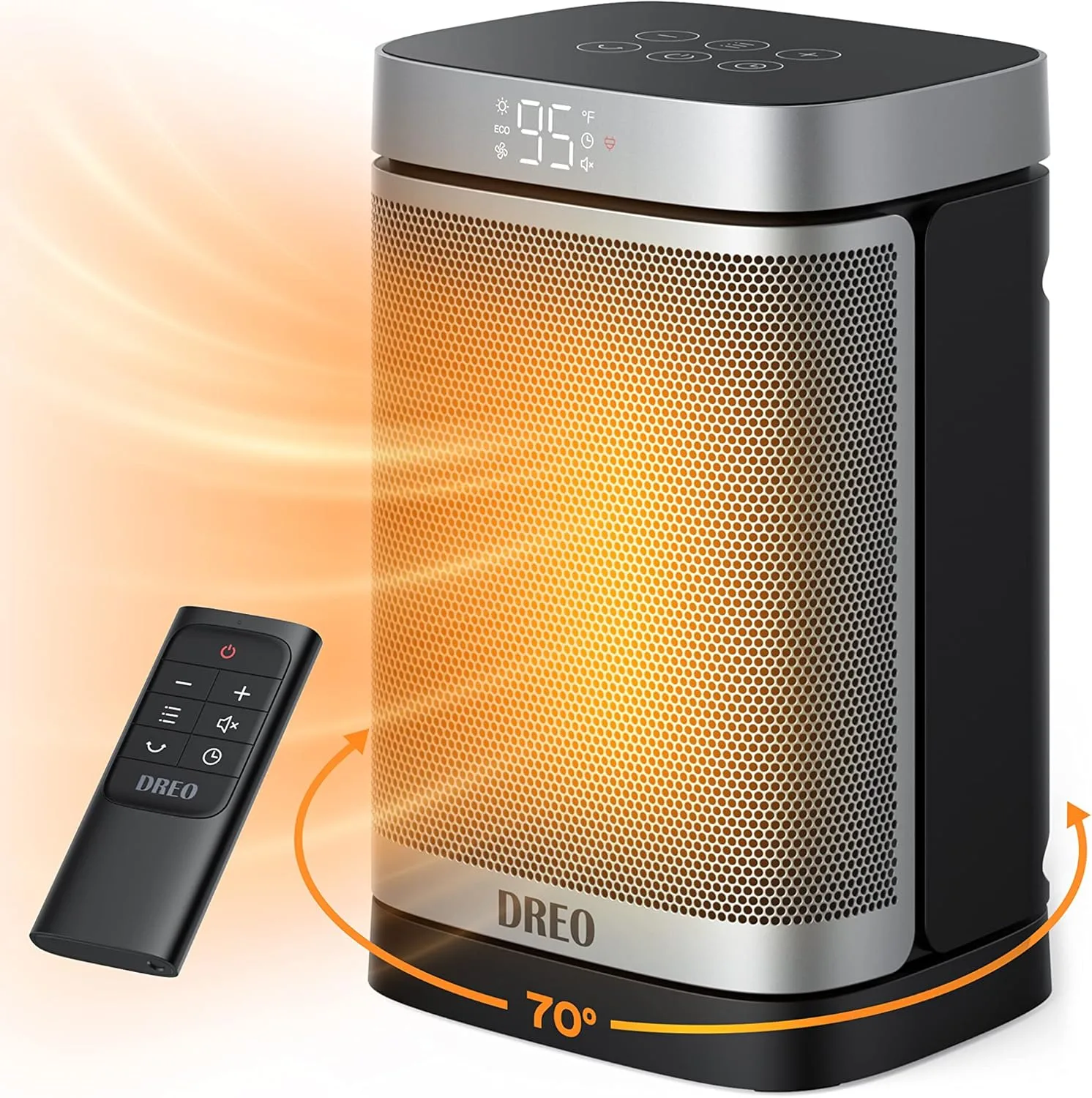 Dreo Space Heater, 3-Mode 3-Speed, 12H Timer, 70° Oscillation, Thermostat, Energy Efficient Electric Ceramic Heating, Overheating-, Tip-Over-Protection, Silent Fan Heater for Home Use