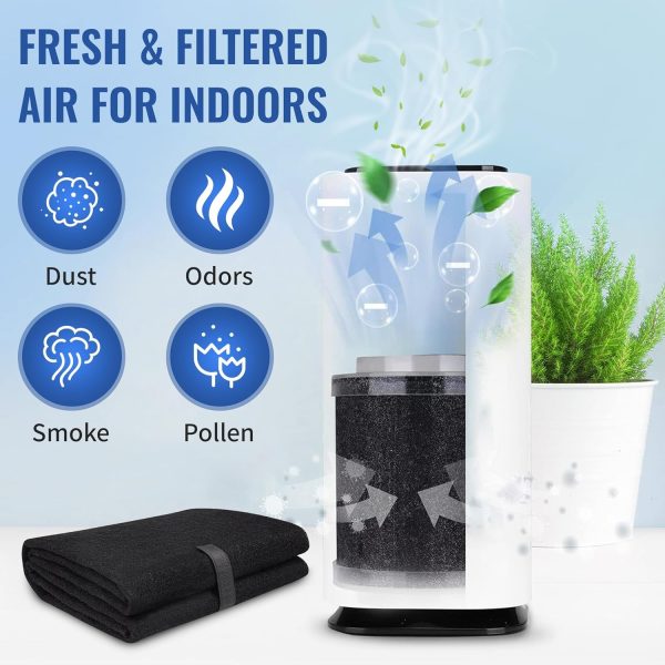 ⁦5mm*40cm*122cm，Universal Cut to Fit Carbon Pad Pre Filter Roll for Air Purifiers Furnace Filters and Air Conditioner Filters,Equipped with self-adhesive⁩ - الصورة ⁦6⁩