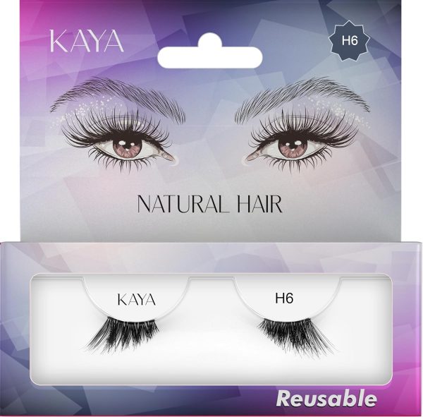 KAYA Natural Eyelashes 3D Effect Soft Eye Light Eye Lashes for Daily Use and Occasions Reusable Up to 8 Times for Lasting Beauty (H6)