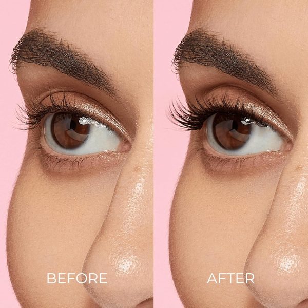 ⁦KISS imPRESS Falsies Press On Self Adhesive Eyelashes, 12mm-14mm Natural Volume Press On Lashes, Black, No Glue Needed, Invisible Band, 12 Lash Clusters - Chic⁩ - الصورة ⁦8⁩