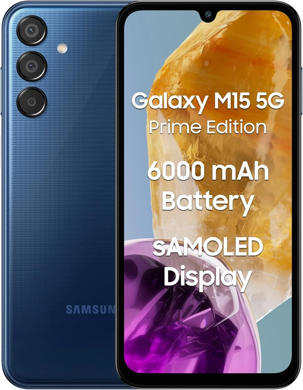 Samsung Galaxy M15 5G Prime Edition (Blue Topaz,4GB RAM,128GB Storage) | Super AMOLED Display| 50MP Triple Cam| 6000mAh Battery| MediaTek Dimensity 6100+ | 4 Gen. OS Upgrade & 5 Year Security Update