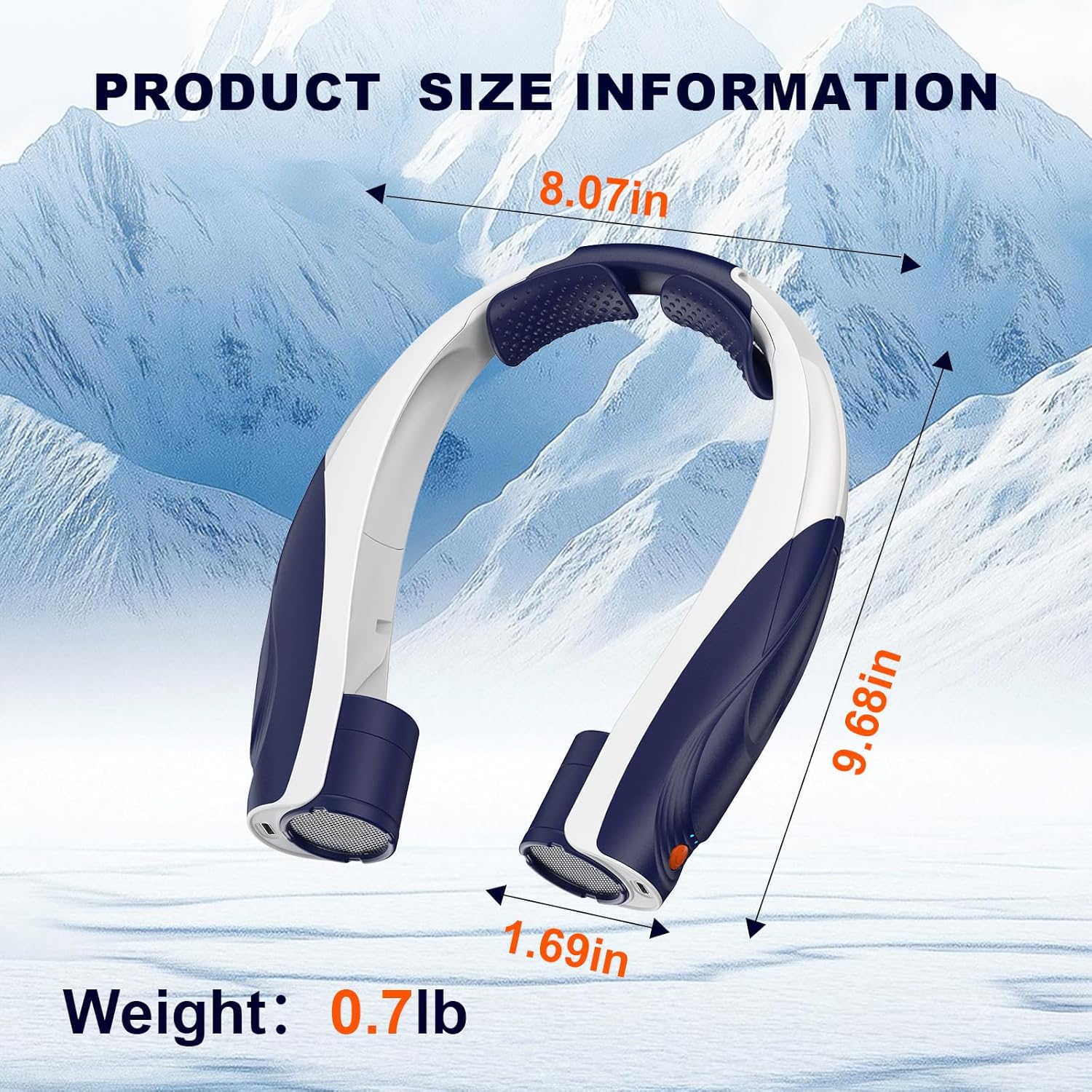 Tenvolti Portable Neck Fan, 360° Cooling, Hands Free Bladeless, 6 Speeds, 6000mAh Battery USB-C Rechargeable Fan, Ultra-Quiet Personal Fan for Women Men, Ideal for Travel Office Outdoor, Dark Blue 8 Tenvolti Portable Neck Fan, 360° Cooling, Hands Free Bladeless, 6 Speeds, 6000mAh Battery USB-C Rechargeable Fan, Ultra-Quiet Personal Fan for Women Men, Ideal for Travel Office Outdoor, Dark Blue - الصورة 8