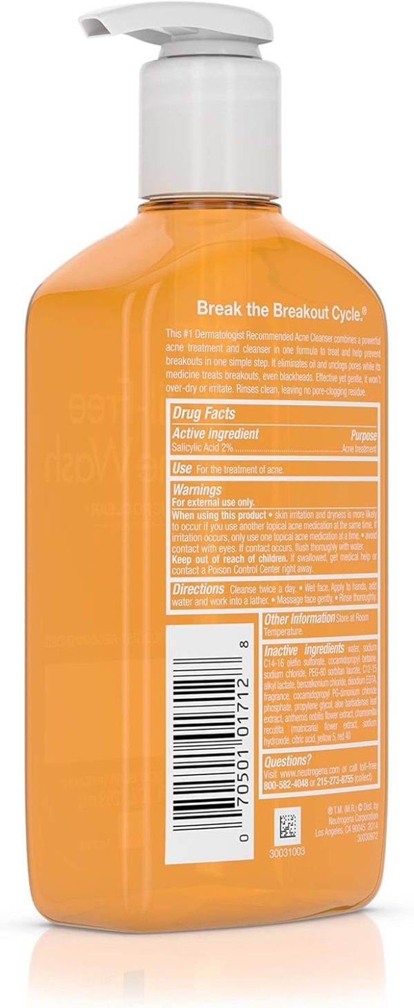 ⁦Neutrogena Acne Wash, Oil-Free, 9.1 Oz.⁩ - الصورة ⁦6⁩