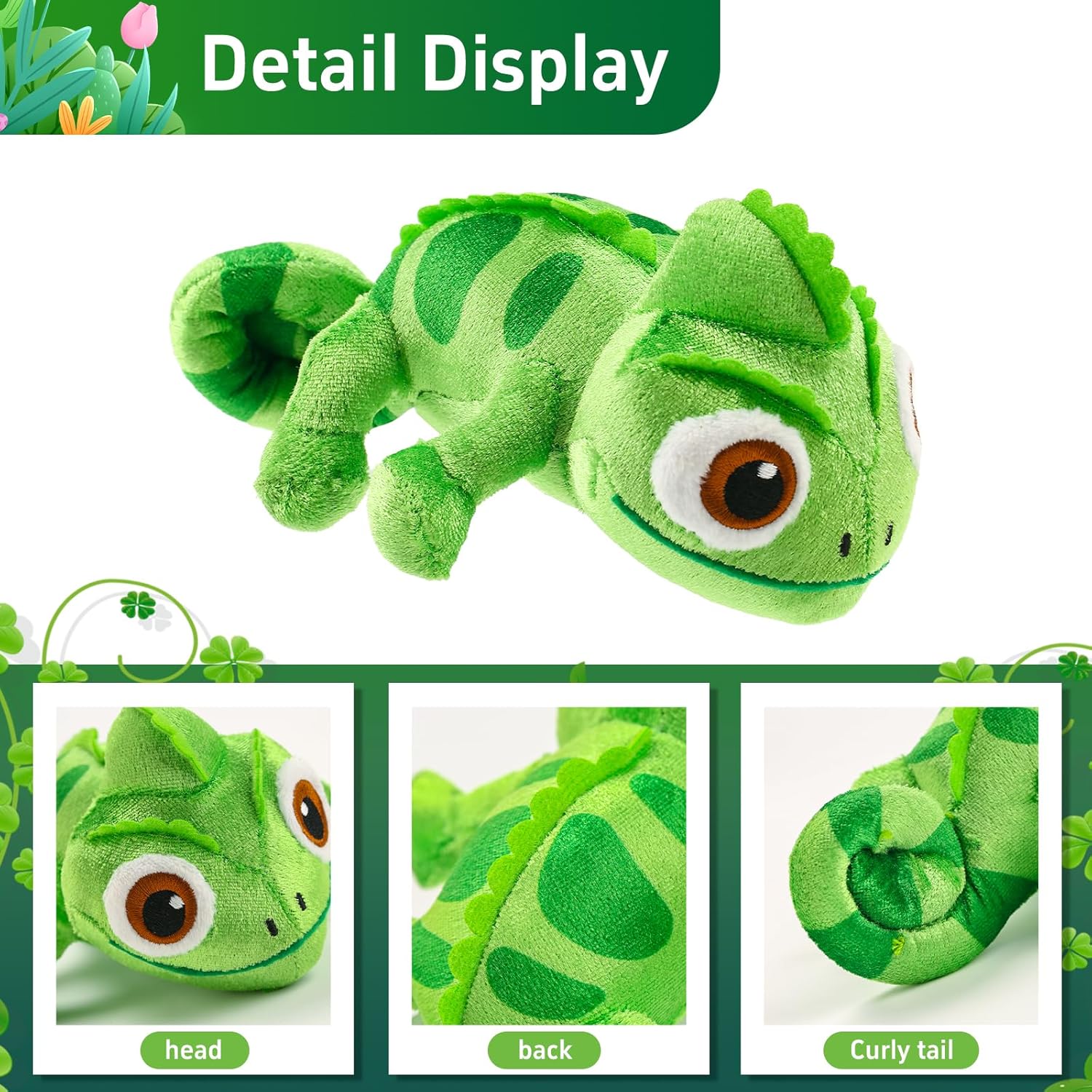 Chameleon Plush Dolls,Girls and Children Chameleon Shoulder Plush,Lizard Cosplay Props Merch Gifts for Women Adults Green 5 Chameleon Plush Dolls,Girls and Children Chameleon Shoulder Plush,Lizard Cosplay Props Merch Gifts for Women Adults Green - الصورة 5