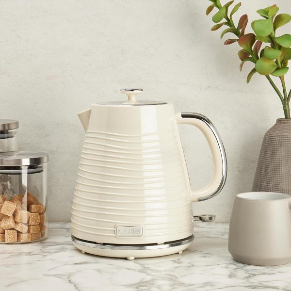 ⁦Haden Devon Cream Electric Kettle - 1.7L Capacity, BPA-Free, Auto-Shutoff & Boil-Dry Protection - 3000W Fast Boil, Ergonomic Design⁩ - الصورة ⁦6⁩