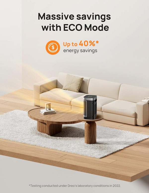 ⁦Dreo Space Heater, 3-Mode 3-Speed, 12H Timer, 70° Oscillation, Thermostat, Energy Efficient Electric Ceramic Heating, Overheating-, Tip-Over-Protection, Silent Fan Heater for Home Use⁩ - الصورة ⁦4⁩