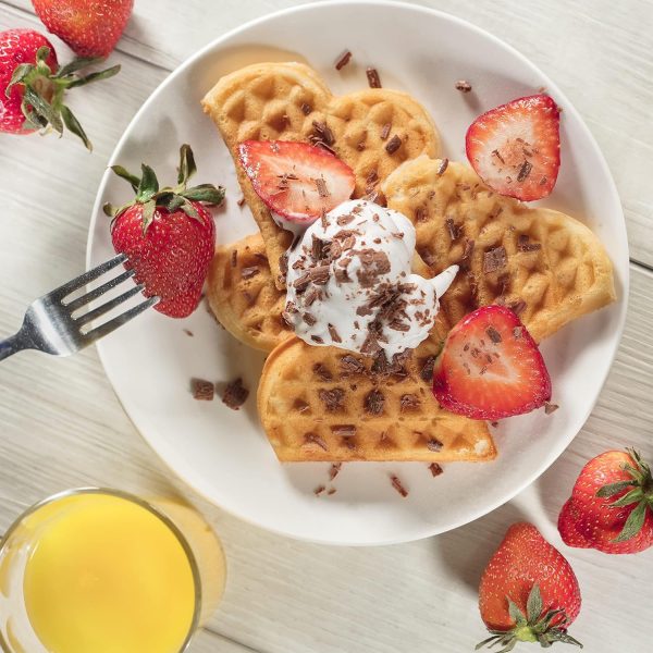 ⁦Halamodo Heart Waffle Maker - Make 5 Heart-Shaped Waffles, Nonstick, Easy to Clean, Electric Griddle Iron⁩ - الصورة ⁦3⁩