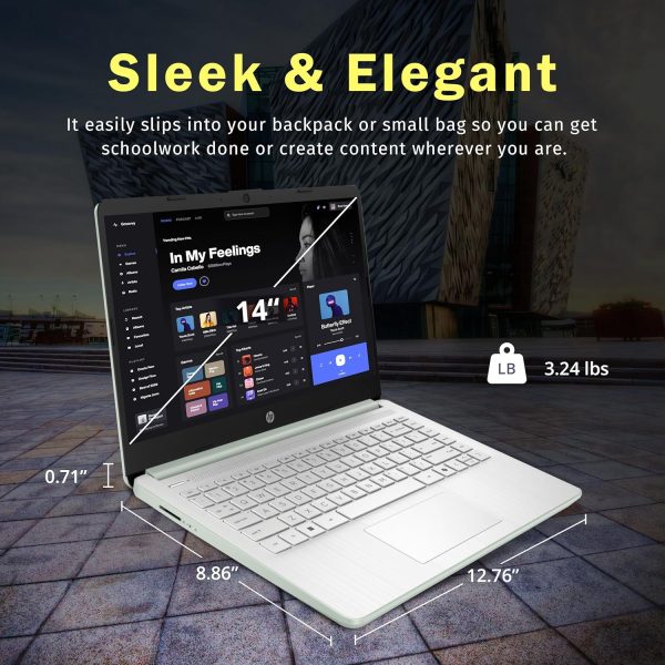 ⁦HP Stream 14" HD Laptop for Student & Business, Intel Processor N150, 8GB RAM, 288GB Storage(128GB UFS+160GB Docking Station Set), Intel Graphics, 1 Year Office 365, Copilot, Wi-Fi 6, Win 11 S, Green⁩ - الصورة ⁦8⁩