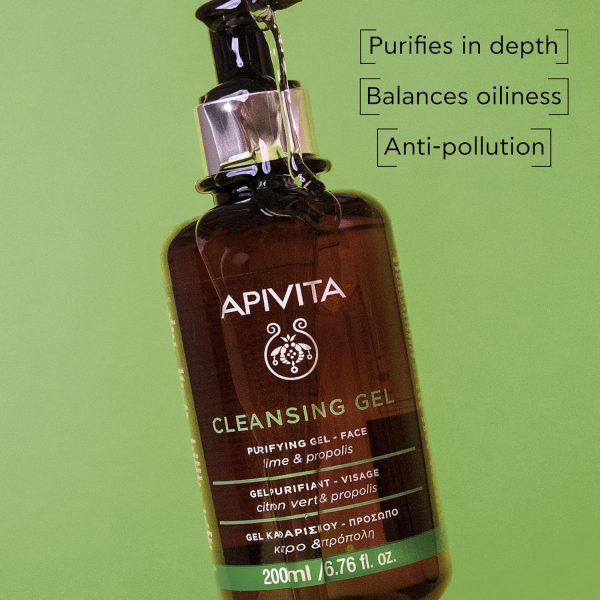 ⁦Apivita Purifying Cleansing Gel with Propolis and Lime 6.76 fl. oz⁩ - الصورة ⁦2⁩
