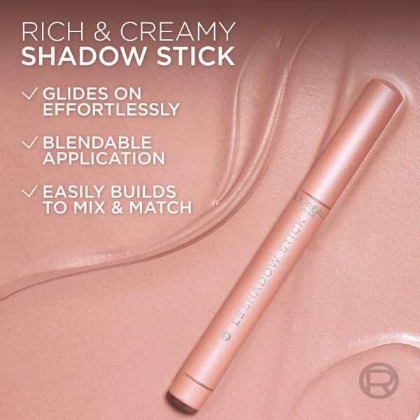 ⁦L'Oréal Paris Le Shadow Stick by Paradise #105 Mesmerizing Gold Eyeshadow in Practical Pen Format, Glossy Finish, Long Lasting Gel Texture, 1.4 g⁩ - الصورة ⁦7⁩