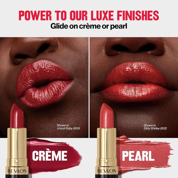 ⁦Revlon Super Lustrous Lipstick with Vitamin E and Avocado Oil, Cream Lipstick in Burgundy, 477 Black Cherry, 0.15 oz⁩ - الصورة ⁦8⁩
