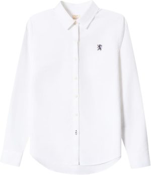 GIORDANO Women's Lion Oxford Shirt - White