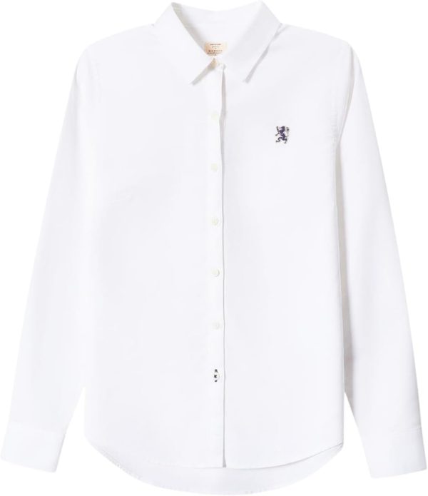 GIORDANO Women's Lion Oxford Shirt - White