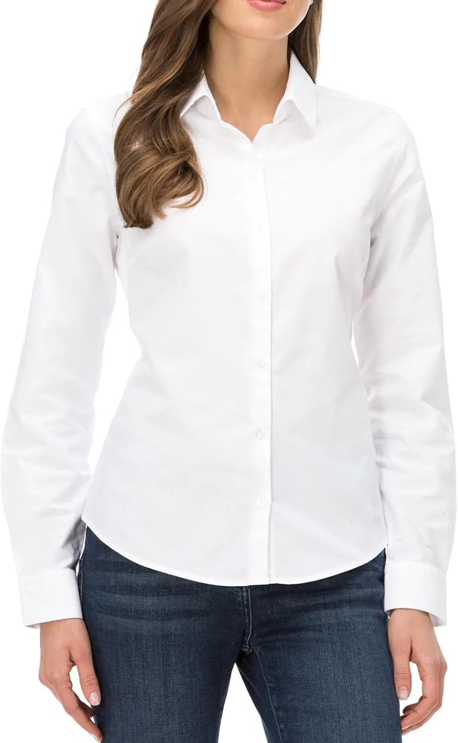 JiaYouLC Womens Long Sleeve Blouses Shirts Stretch Formal Button jpg