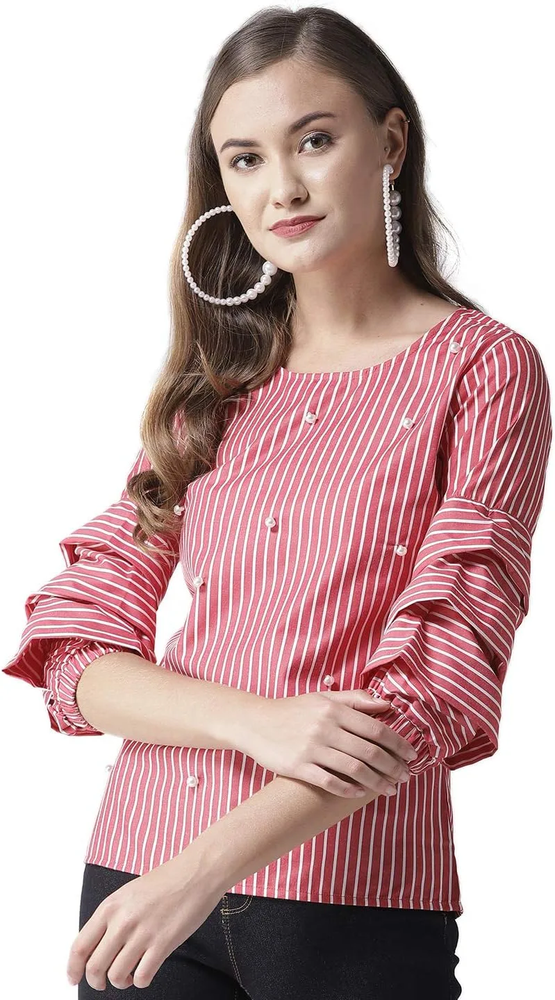 Krave Womens Striped Regular Top jpg