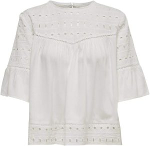 Only Women's Onlirina Emb Anglaise Dnm Top Noos Blouse