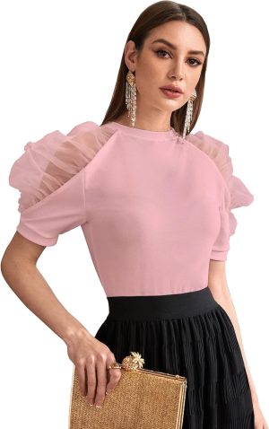 Shasmi Casual Round Neck Sort Sleeves Western Stylish Women's Tops/Tops for Girls