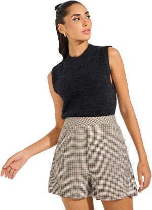 Styli Women Soft Textured Sleeveless Knit Top
