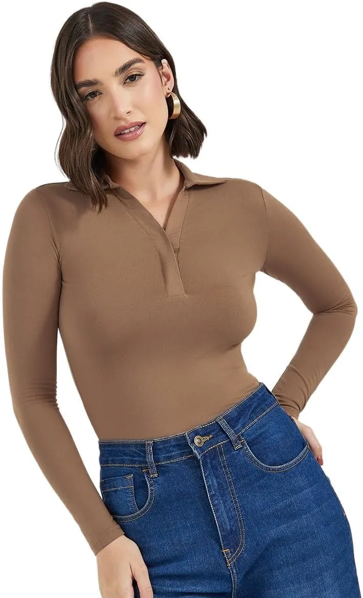 Styli Women Soft Touch Fitted Polo T Shirt jpg